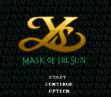 Ys IV - Mask of the Sun (Japan) screen shot title